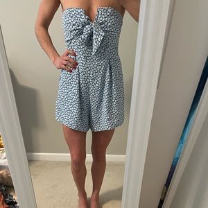 Pink lily floral romper